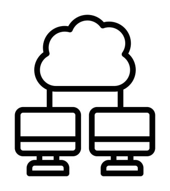 bulut paylaşım vektör çizgisi tasarımı