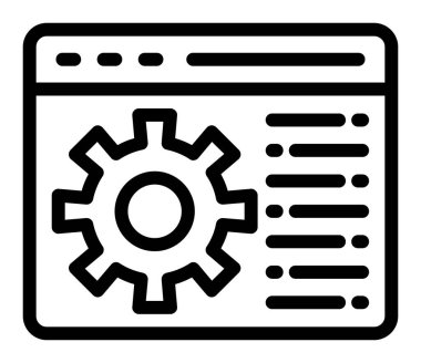 dişli ayarları ayarları çizgi vektör çizimi