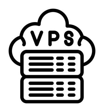 Bulut Hesaplama Vektör Satırı Simgesi Tasarımı