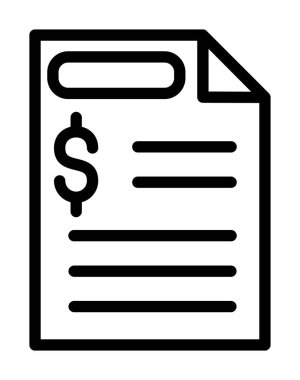 belge simgesi vektörü. İnce çizgi işareti. izole edilmiş sınır sembolü çizimi