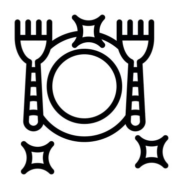 Yiyecek ve içecek ikonu. Ana hatlı vektör çizimi. düzenlenebilir vuruş.