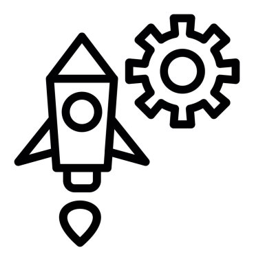 roket ikonu vektör illüstrasyonu