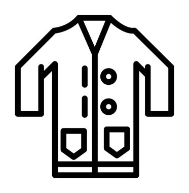 Gömlek ikonu vektörü. İnce çizgi işareti. İzole edilmiş kontür sembolü gösterimi