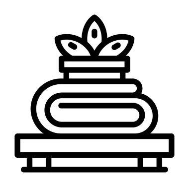 Spa taşları ikon ana hatları vektörü. Spa kaplıcası. spa taşları