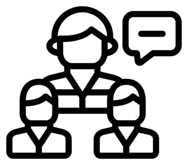 Outline biçiminde çağrı merkezi operatör simgesi