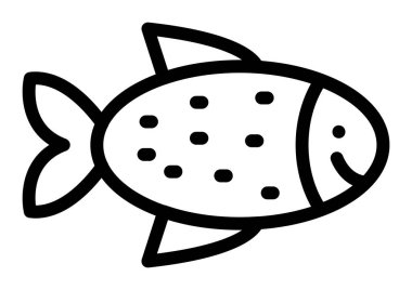 Taze balık ikonu ana hatları vektörü. Taze balık. yiyecek balığı