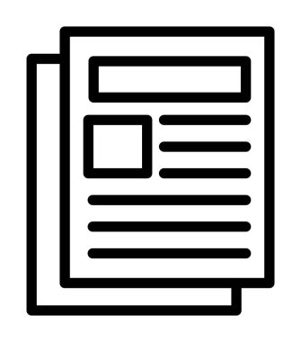 belge simgesi vektörü. İnce çizgi işareti. izole edilmiş sınır sembolü çizimi