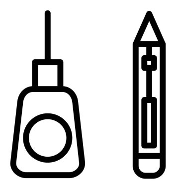 Kurşun kalem simgesini. Kalem vektör simgesi web için anahat çizimi