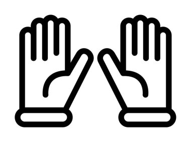 Eldiven simgesiyle el, taslak biçimi