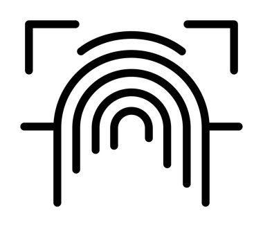 parmak izi ikonu. taslak çizim vektör işareti sembolü