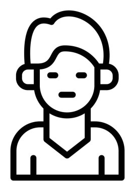 Erkek avatar ikonu. Beyaz arkaplanda izole edilmiş web tasarımı için çocuk avatar vektör simgesi