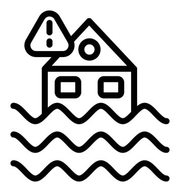 su evi ikonu vektör illüstrasyonu