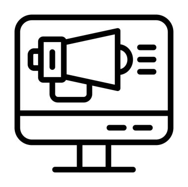 hoparlör vektörü ince çizgi simgesi