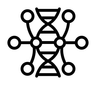 DNA molekül ikonu. beyaz arkaplanda izole edilmiş web tasarımı için ana DNA vektör simgesi