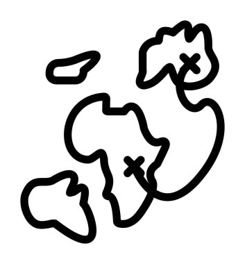 dünya haritası vektör çizgisi simgesi dekoru