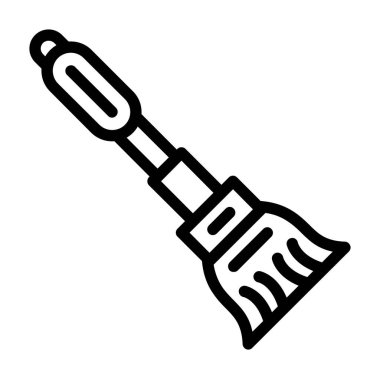 Süpürge ikon vektörü. özet çizimi