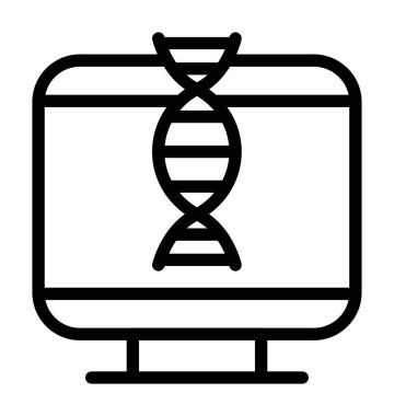 DNA sembollü bilgisayar monitörü