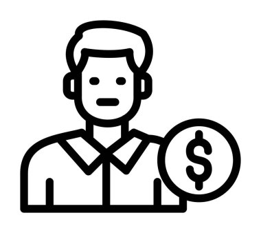 İşadamı simgesi, anahat stili