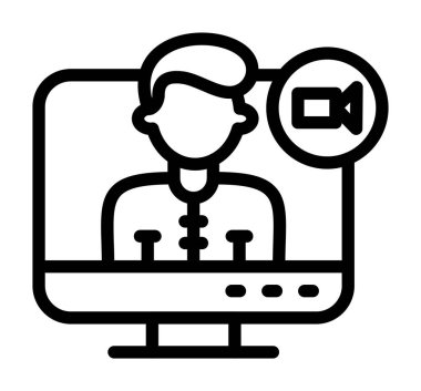 video kamera ikonu vektör illüstrasyonu