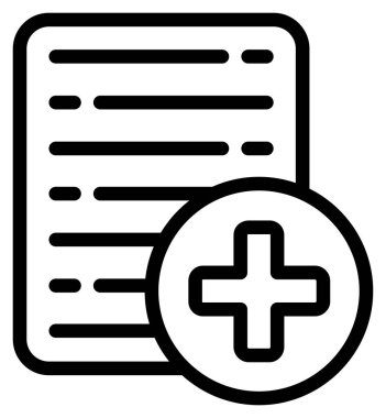 Tıbbi çapraz vektör simgesine sahip belge