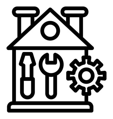 bina ikonu ana hatları vektörü. ev binası