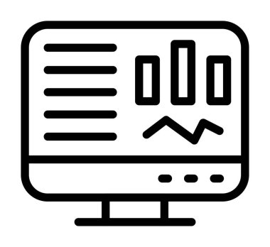 bilgisayar ekranı ana hatları vektörü. dijital bilgisayar