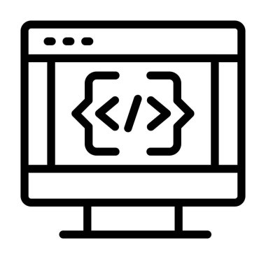 Web geliştirme düz vektör simgesi