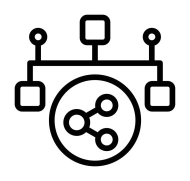 ağ vektörü ince çizgi simgesi