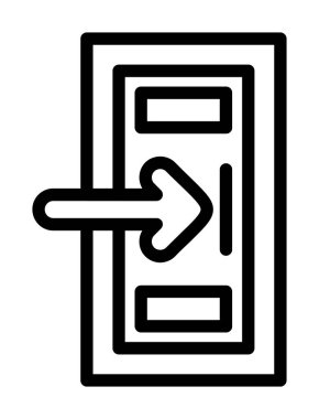 çıkış vektör simgesi, basit siyah beyaz resim