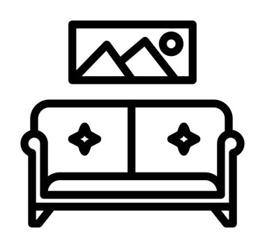 kanepe ikonu vektör illüstrasyonu