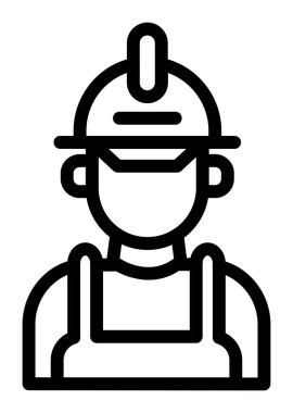 construction worker icon, outline style