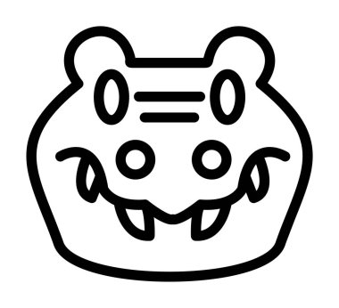 Ayı kafası, çizgi film ayısı çizimi, vektör.