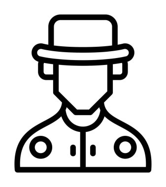 Şapka ikonu giyen adam, taslak biçimi