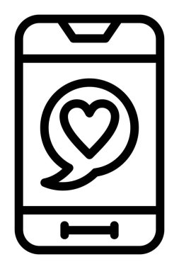 Mobil sohbet simgesi vektör illüstrasyonu