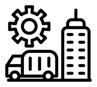 Fabrika simgesi, basit vektör çizimi