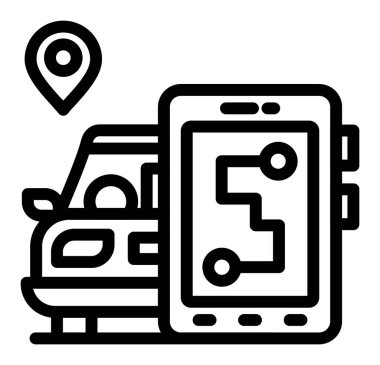 mobil konum ikonu vektör illüstrasyonu