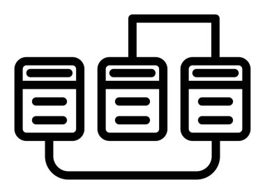 veritabanı vektör simgesi, basit siyah beyaz resim