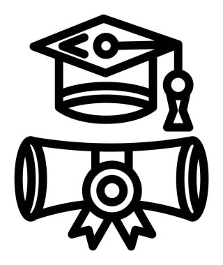 Mezuniyet şapkası simgesi, taslak biçimi