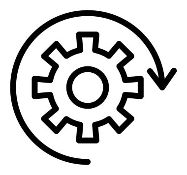Cogwheel ikon vektörü. İnce çizgi işareti. izole edilmiş sınır sembolü çizimi