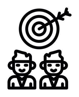 İş adamları ikon vektörü. ana hatlarıyla insan işi