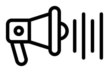 megafon ses simgesi. Beyaz arkaplanda izole edilmiş web tasarımı için hoparlör hoparlörü vektör simgesi