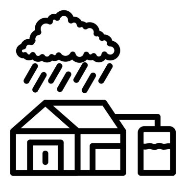 Yağmur. Web simgesi basit illüstrasyon