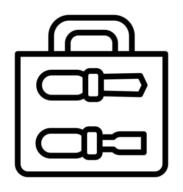 evrak çantası vektör simgesi, basit siyah beyaz resim