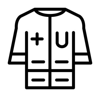 giysi ikonu vektörü. Taslak kıyafet tabelası. izole edilmiş sınır sembolü çizimi