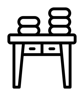 mobilya çizgisi simgesi, vektör illüstrasyonu