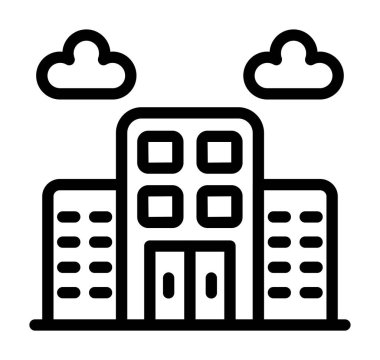 Binalar ikon vektör illüstrasyon tasarımı