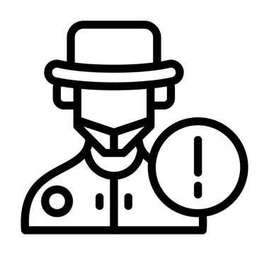 hacker vektör simgesi, basit siyah beyaz resim