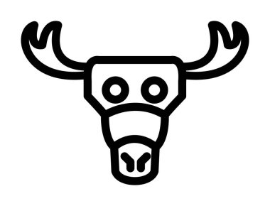 boğa başlı vektör ince çizgi simgesi
