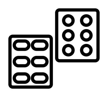 oyun zar simgesi, vektör illüstrasyonu