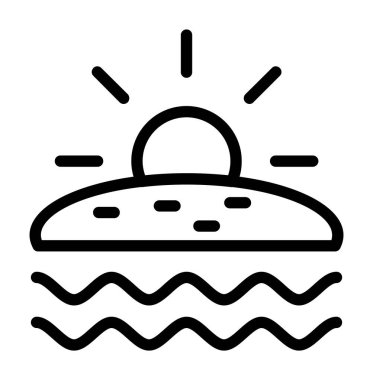 Yaz güneşi ikonu. Vektör illüstrasyonu